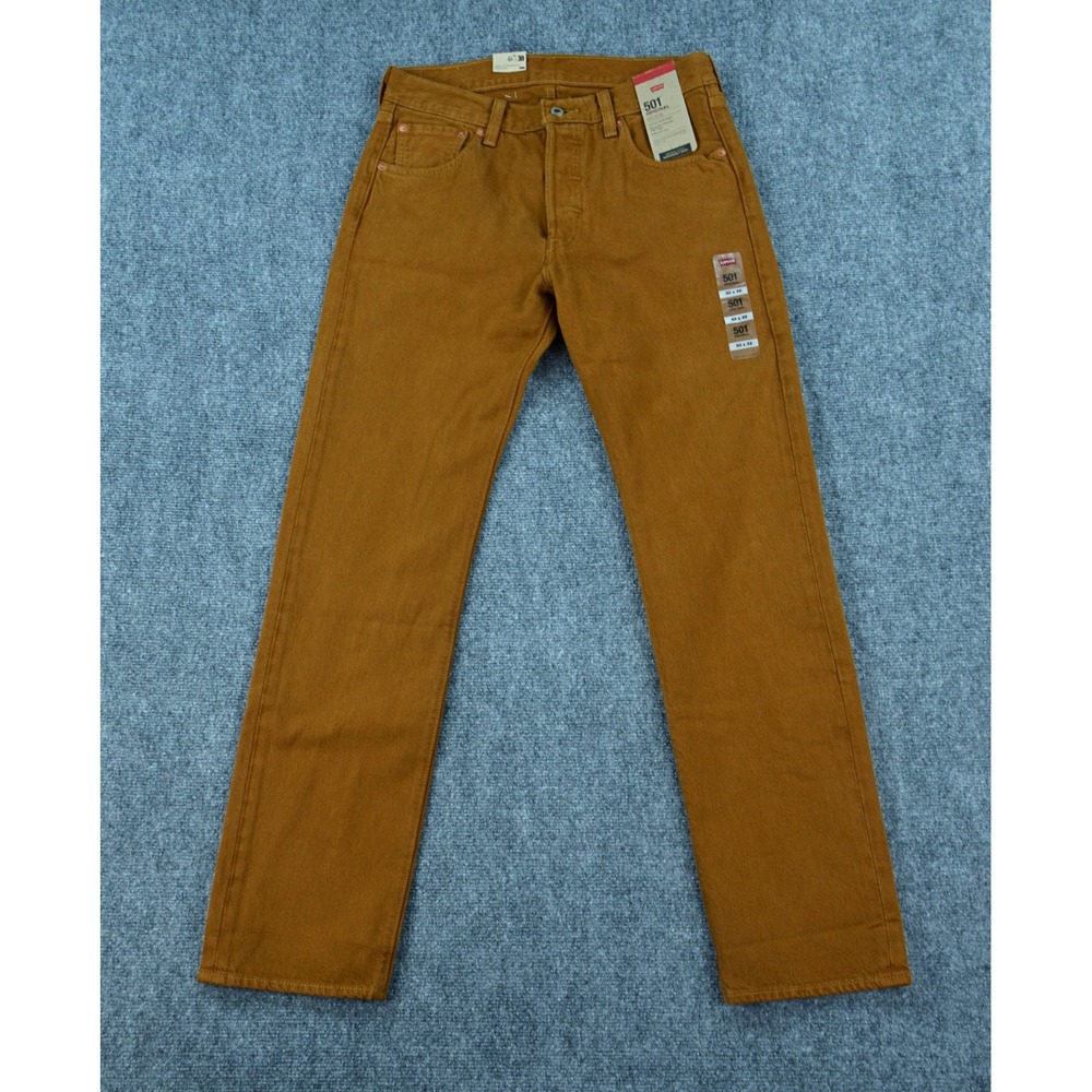 Levi's 501 Jeans Men's 30x32 Terracotta Denim Button Fly Straight Leg NWT